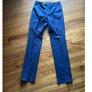 Zara Woman 100% Wool Straight-Leg Trousers – Dark Navy/Royal Blue – Size 2